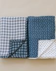 Navy Berry + Cream Berry Lace Twin Muslin Quilt