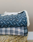 Navy Berry + Cream Berry Lace Twin Muslin Quilt Mebie Baby