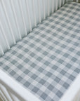 Coastal Plaid Muslin Crib Sheet