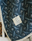 Navy Berry + Cream Berry Lace Muslin Quilt