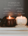 Warm and Cozy Soy Candle - White Translucent Glass Pumpkin Jar - 20 oz