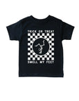 Trick or Treat, Smell My Feet Checkered Kids Tee Saved by Grace Co.