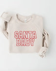Santa Baby Varsity Maternity Sweatshirt Saved by Grace Co.