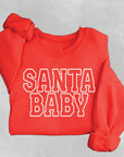 Santa Baby Varsity Maternity Sweatshirt Saved by Grace Co.