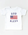 Classic God Bless the USA 4th of July Kids Graphic Tee Saved by Grace Co.