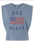 God Bless America Vintage Faded Muscle Tank Saved by Grace Co.
