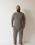 Men's Bamboo Pajama | Black Checkerboard