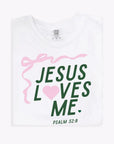 "Jesus Loves Me" Ribbon Tee - Adult Saved by Grace Co.