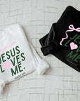 "Jesus Loves Me" Ribbon Sweatshirt- Adult Saved by Grace Co.