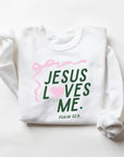 "Jesus Loves Me" Ribbon Sweatshirt- Adult Saved by Grace Co.