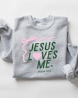 "Jesus Loves Me" Ribbon Sweatshirt- Adult Saved by Grace Co.