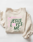 "Jesus Loves Me" Ribbon Sweatshirt- Adult Saved by Grace Co.