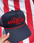 Living the American Dream - Red and Navy Vintage Trucker Hat KenzKustomz