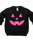Neon Pink Jack-o-Lantern on Black - See Matching Mama!
