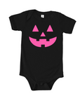 Neon Pink on Black Jack-o-Lantern Onesie - See Matching Options! SBG Co.