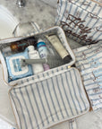 Western Blues Striped - Clear Coat Toiletry Case KenzKustomz