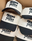 Friend in Jesus - Black Vintage Trucker Hat KenzKustomz