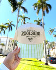 Palms & Poolside - Green Stripe Trucker Hat - PREORDER