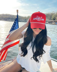 Living the American Dream - Red and Navy Vintage Trucker Hat