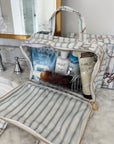 Western Blues Striped - Clear Coat Toiletry Case KenzKustomz