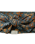 Navy Floral Bamboo Head Wrap
