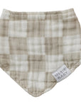 Taupe Checkered Muslin Bib Mebie Baby