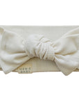 Cream Ribbed Bamboo Head Wrap