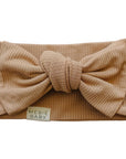 Latte Ribbed Bamboo Head Wrap Mebie Baby