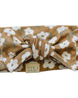 Mustard Floral Bamboo Head Wrap