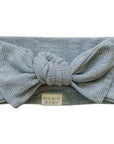 Heather Grey Ribbed Bamboo Head Wrap Mebie Baby