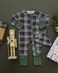 Green Plaid Bamboo Zipper