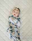 Patchwork Print Muslin Swaddle Blanket Mebie Baby