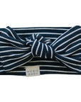 Navy Stripes Ribbed Bamboo Head Wrap Mebie Baby