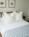 Dusty Blue Gingham Twin Muslin Quilt