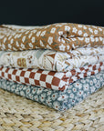 Mustard Floral Bamboo Fleece Quilt