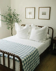 Dusty Blue Gingham Twin Muslin Quilt Mebie Baby