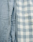 Dusty Blue Gingham Twin Muslin Quilt Mebie Baby