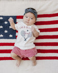Navy Stripes Ribbed Bamboo Head Wrap Mebie Baby