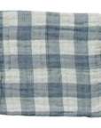 Dusty Blue Gingham Muslin Burp Cloth