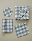 Dusty Blue Gingham Muslin Swaddle Blanket