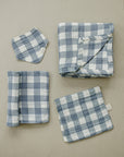 Dusty Blue Gingham Muslin Burp Cloth