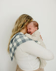 Dusty Blue Gingham Muslin Burp Cloth