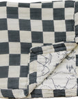 Charcoal Checkered + Summit Muslin Quilt