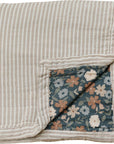 Taupe Stripe + Midnight Floral Muslin Quilt