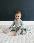 Navy Checkered Plush Blanket Mebie Baby
