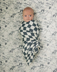 Charcoal Checkered Muslin Swaddle Blanket