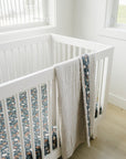 Taupe Stripe + Midnight Floral Muslin Quilt