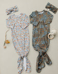 Navy Floral Bamboo Head Wrap Mebie Baby