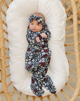 Americana Floral Ribbed Bamboo Head Wrap