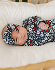 Americana Floral Ribbed Bamboo Head Wrap